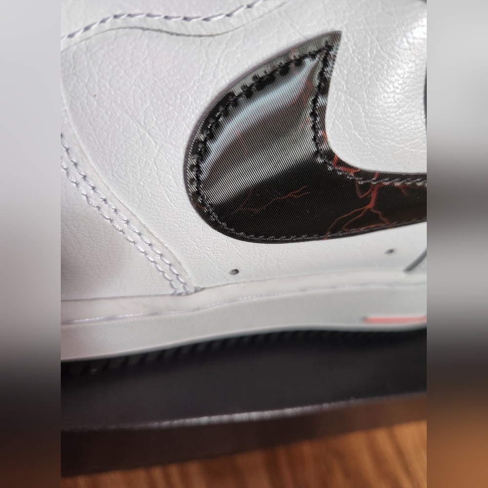 Nike White High-Top Sneakers with Black Swoosh and Pink Details - Picture 15 of 16